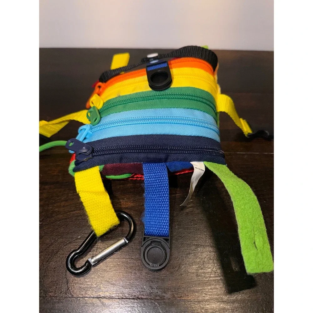 Sensory‎ 4 U Rainbow Buckle Pillow Fine Motor Development Toy Kids Travel Plush